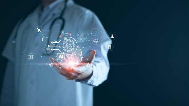 medical technology, doctor use ai robots for diagnosis, care, and increasing accuracy patient treatment in future. medical research and development innovation technology to improve patient health. - 医疗 個照片及圖片檔
