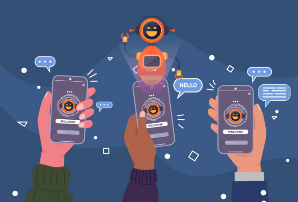 ai chatbot network solutions, seamless data integration. future-ready connectivity. - 营销 幅插畫檔、美工圖案、卡通及圖標